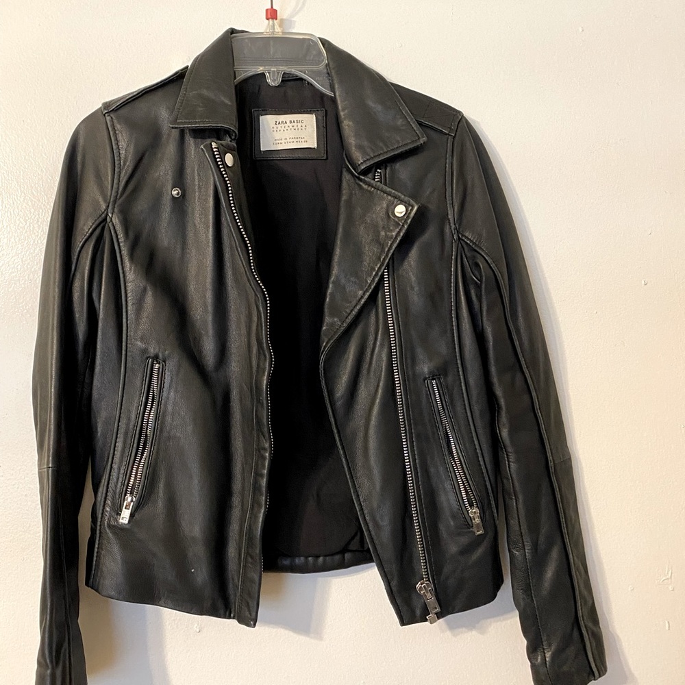 Zara Black Leather Jacket